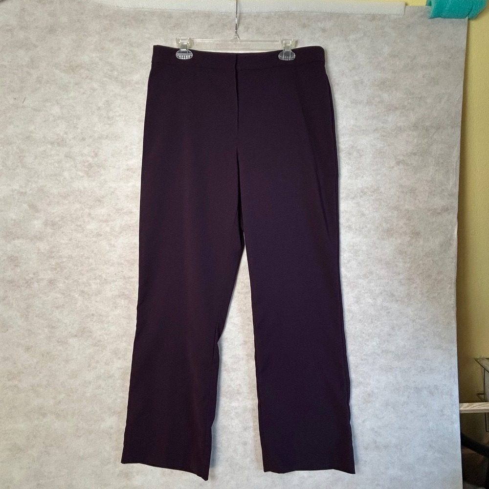 Fashion Bug Stretch Dress Pants Plum Purple Straight Leg Size 16 Business Casual
